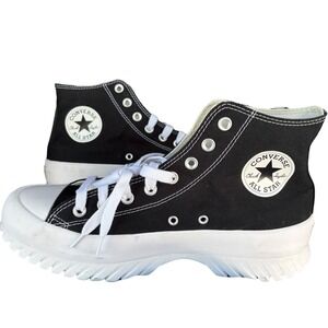 Converse CTAS Lugged 2.0 Hi Top Platform Sneakers Black White Unisex Size 11.5 W